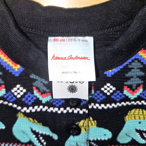 Hanna Andersson 0-3M Waffle Dino Sweater - Picture 2 of 2